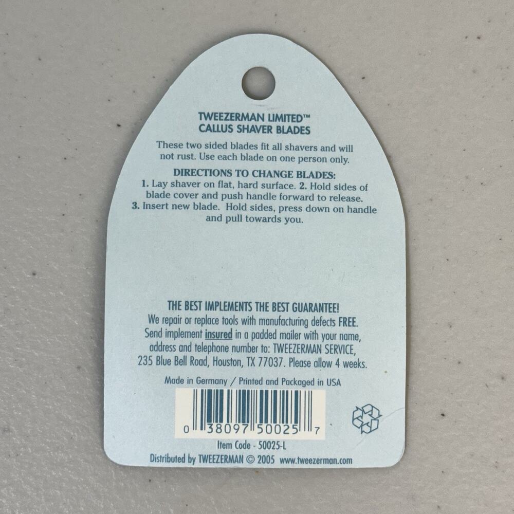 Tweezerman Safety Slide Callus Shaver & Rasp With Refill Blades Made In Germany - Picture 6 of 6